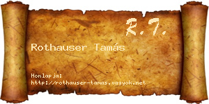 Rothauser Tamás névjegykártya